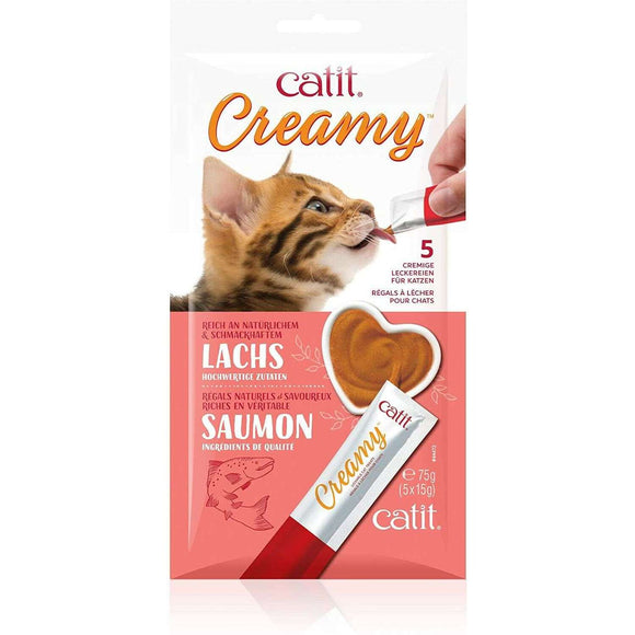 Spar King-Catit Creamy Lachs Leckpaste Leckerei Leckerli Snack Taurin Katzen 60 x 15g