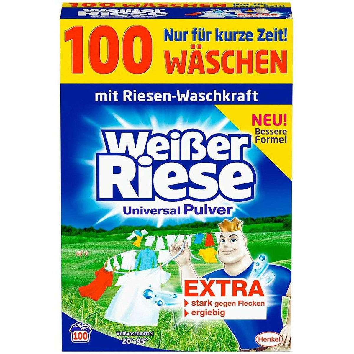 Universal Weißer 100 Spar Waschmittel King Pack 1 Pulver Waschpulver Riese Wasch –
