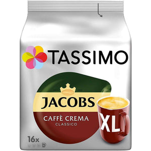 Spar King-Tassimo Jacobs Caffè Crema Classico XL 5er Pack Kaffee T Discs 5 x 16 Getränke