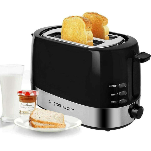 Spar King-Aigostar Toaster 2 Scheiben 850 Watt 7 Bräunungsstufne Auftau & Aufwärmfunktion