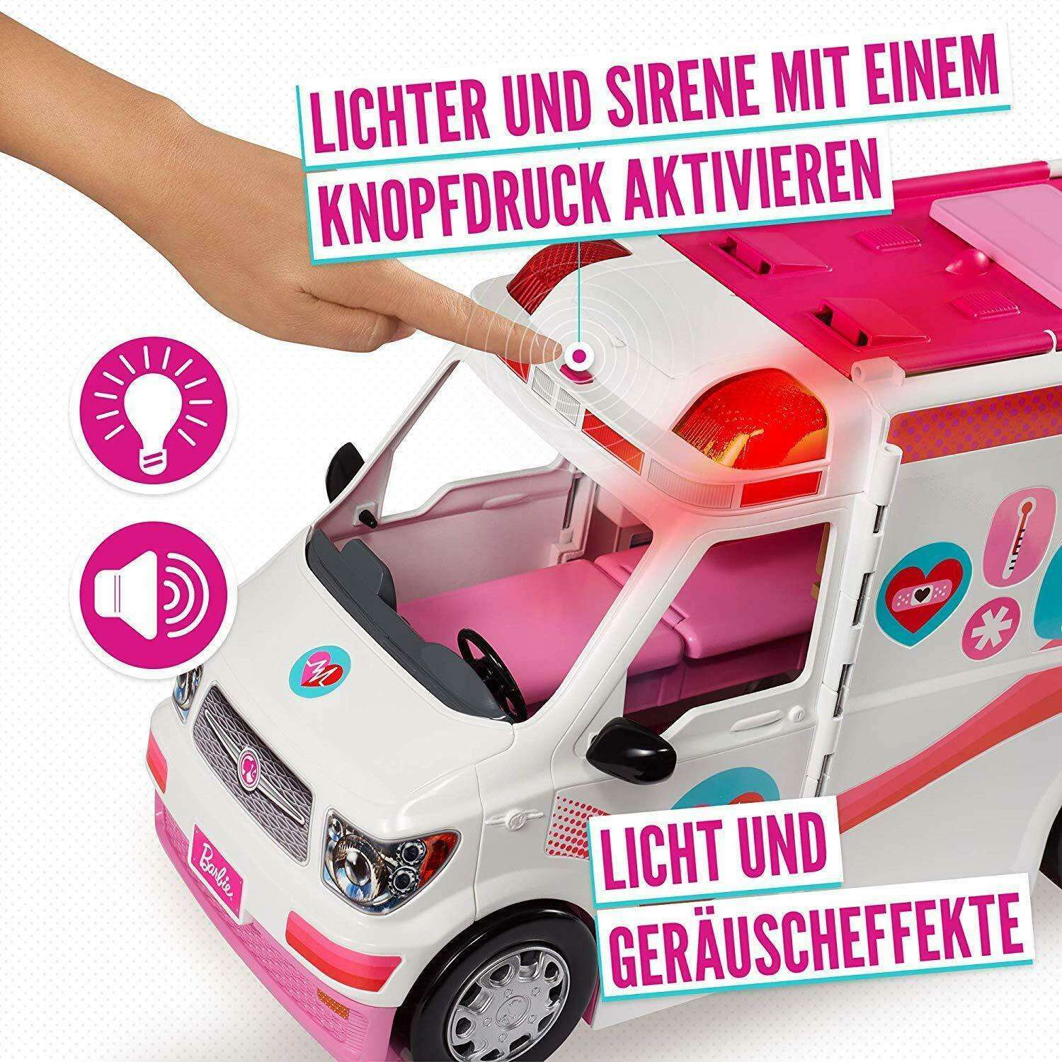 Barbie FRM19 2-in-1 Krankenwagen Licht und Geräusche Ergänzungsset Spi –  Spar King