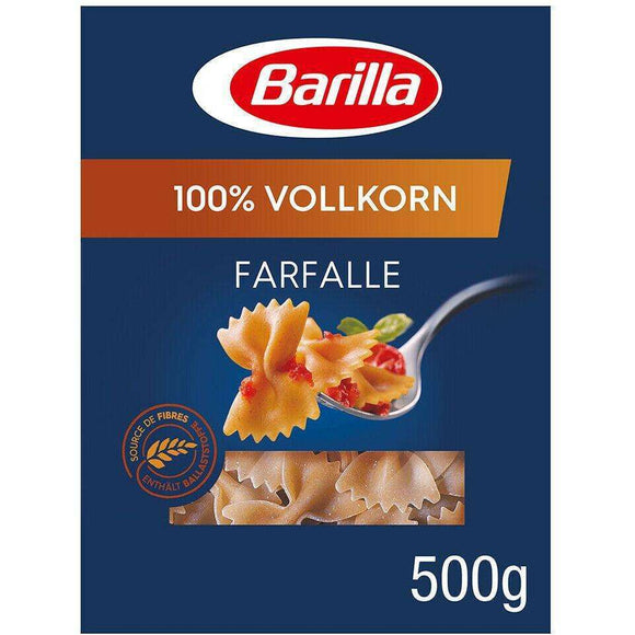 Spar King-Barilla Vollkorn Pasta Farfalle Integrale Teigwaren Nudeln 5 x 500 g 5er Pack