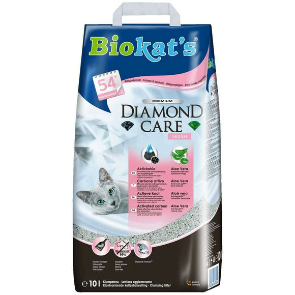 Spar King-Biokats  Diamond Care Fresh Katzenstreu mit Duft Klumpstreu Katzen Aloe Vera 10L