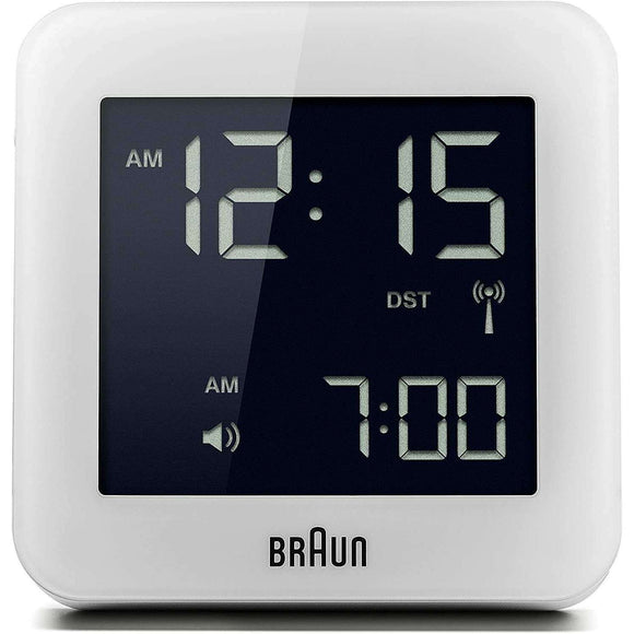 Spar King-Braun BNC009WH Digitaler Funkwecker Schlummerfunktion LC-Display Alarm Weiß