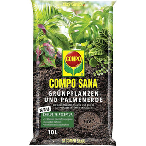 Spar King-COMPO SANA Grünpflanzen Palmenerde 8 Wochen Dünger Kultursubstrat 10 Liter