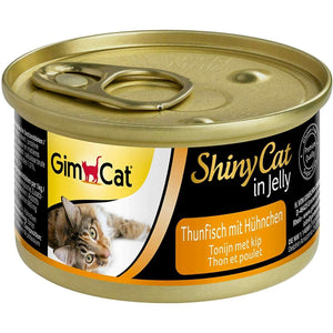 Spar King-GimCat ShinyCat in Jelly Thunfisch Hühnchen Katzenfutter Nassfutter 24 x 70g