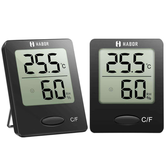 Spar King-Habor Thermo-Hygrometer Temperatur und Feuchtigkeitsmonitor LCD-Anzeige 2er Pack