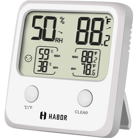 Spar King-Habor Thermo-Hygrometer Temperatur und Feuchtigkeitsmonitor LCD-Anzeige weiß
