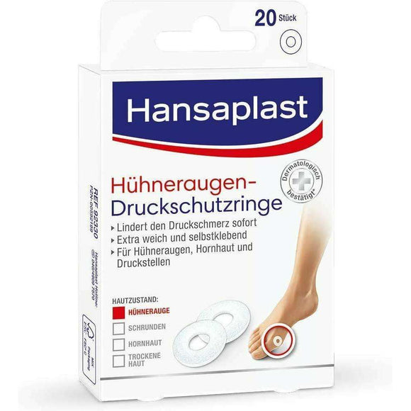 Spar King-Hansaplast Hühneraugen Druckschutzringe Pflaster Strips Fußpflaster 20er Pack