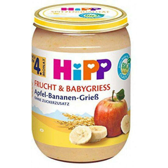 Spar King-HiPP Apfel Bananen Grieß Babynahrung 4 Monat Früchte Glas 6 x 190 g 6er Pack