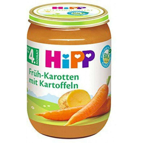 Spar King-HiPP Früh-Karotten Kartoffeln Babynahrung 4 Monat Gemüse Püree Glas 6 x 190 g