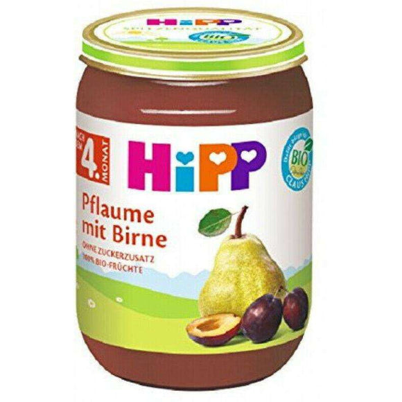 Spar King-HiPP Pflaume Birne Babynahrung 4 Monat Früchte Püree Glas 6 x 190 g 6er Pack