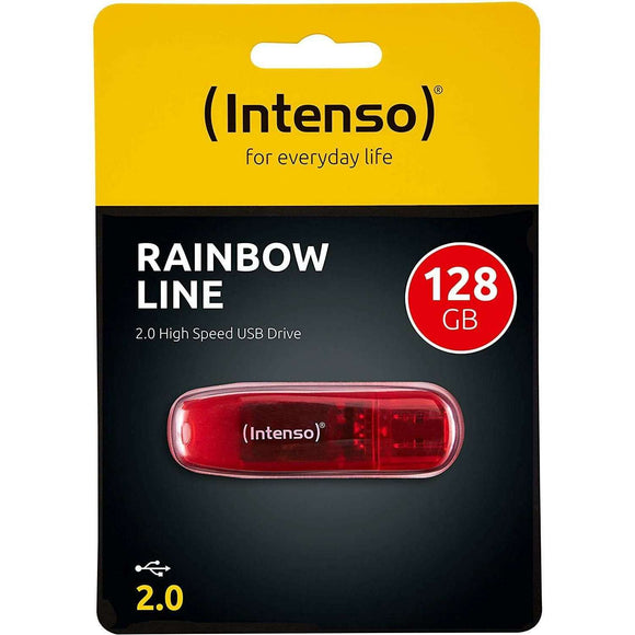 Spar King-Intenso Rainbow Line 128 GB USB 2.0 Stick Speicherstick PC Laptop rot