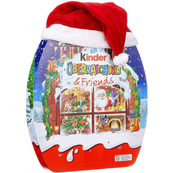 Spar King-Kinder Überraschung & Friends Adventskalender mit Plüsch Weihnachtsmütze 431 g