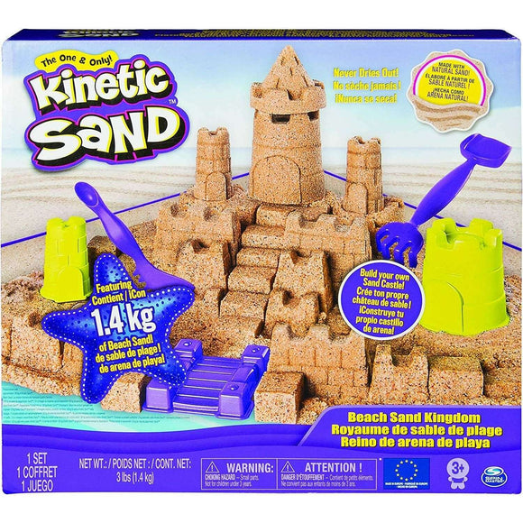 Spar King-Kinetic Sand 6044143 Strandburg Spielset Spielzeug Kinder ab 3 Jahren 1.40 kg