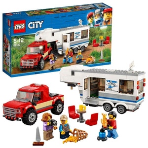 Spar King-LEGO City 60182 Starke Fahrzeuge Pickup und Wohnwagen Konstruktionsspielzeug