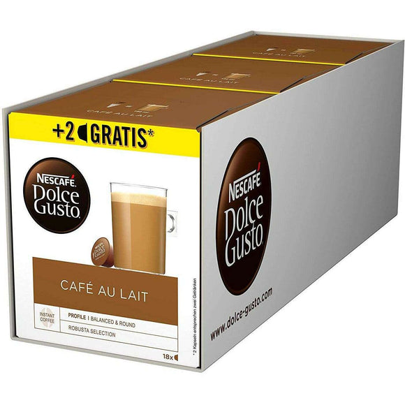 Spar King-NESCAFÉ Dolce Gusto Café au Lait Milchkaffee Kaffeegenuss 3 x 18 Kapseln
