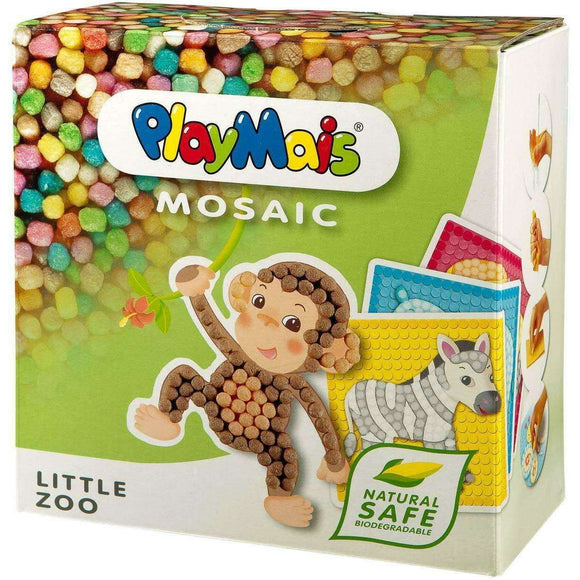 Spar King-PlayMais 160180 Mosaic Little Zoo Kinder-Bastelset Naturprodukt ab 3 Jahren