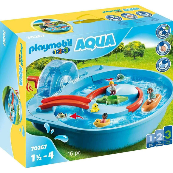 Spar King-PLAYMOBIL 1.2.3 Aqua 70267 Fröhliche Wasserbahn Spielzeug Spielset Motorik