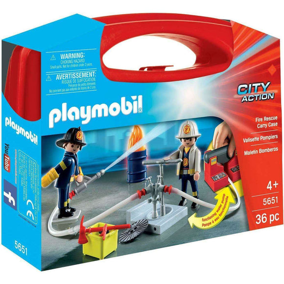 Spar King-Playmobil City Action 5651 Mitnehmkoffer Feuerwehr Spielset Figuren 36 Teile