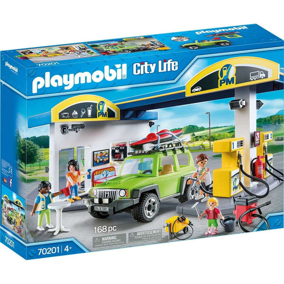 Spar King-Playmobil City Life 70201 Große Tankstelle mit Auto Ergänzungsset Spielset