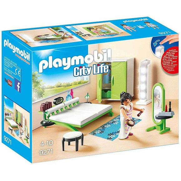 Spar King-Playmobil City Life 9271 Schlafzimmer Schminkspiegel funktionsfähige Lichtsäule