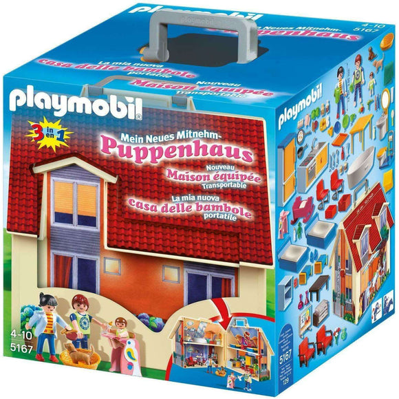 Spar King-Playmobil Dollhouse 5167 Mitnehm-Puppenhaus Spielset 129 Teile ab 4 Jahren