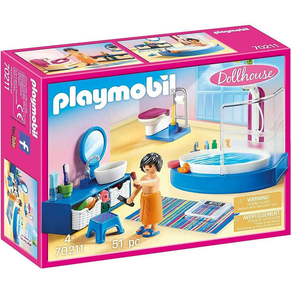 Spar King-Playmobil Dollhouse 70211 Badezimmer Spielzeug Spielset 51 Teile Ab 4 Jahren