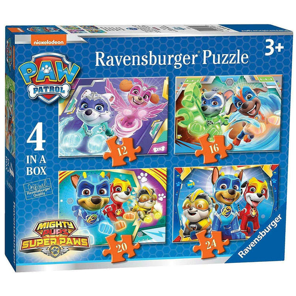 Spar King-Ravensburger 03029 Paw Patrol 4er Puzzle Set 12 16 20 24 Teile ab 3 Jahren
