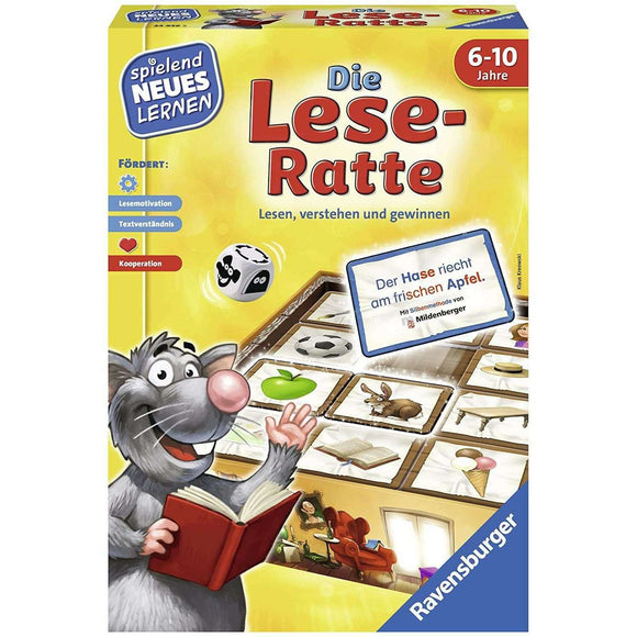 Spar King-Ravensburger 24956 Die Lese-Ratte Lernspiel Kinderspiel 1-4 Spieler ab 6 Jahre