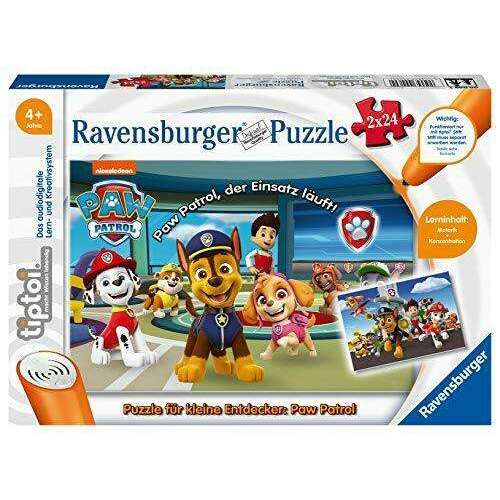 Spar King-Ravensburger tiptoi Spiel 00069 Puzzle Kleine Entdecker Paw Patrol 2 x 24 Teile