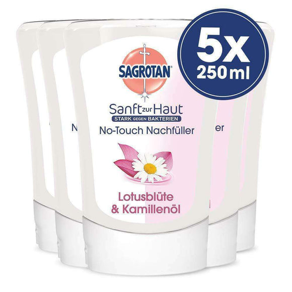 Spar King-Sagrotan No-Touch Nachfüller Lotusblüte Kamillenöl Handseife 5 x 250 ml 5er Pack
