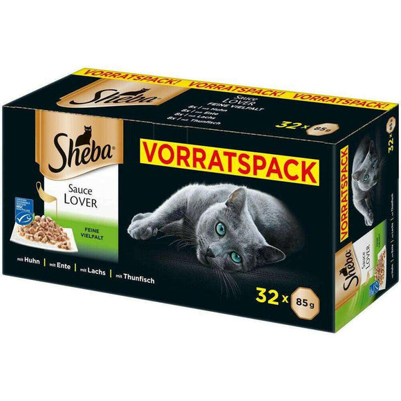 Spar King-Sheba Selection Feine Häppchen in Sauce Katzenfutter Nassfutter 32 x 85 g