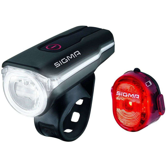 Spar King-Sigma Sport LED Fahrradbeleuchtung-Set AURA Sichtbarkeit 400 m IPX4 Micro-USB