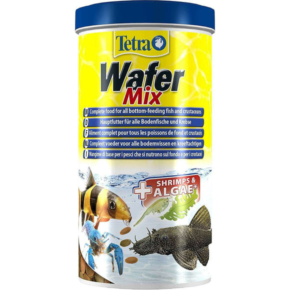 Spar King-Tetra Wafer Mix Premium Hauptfutter Spirulina-Algen Bodenfische Krebse 1 Liter