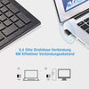 Spar King-TOPELEK Slim Tastatur Kabellos 2.4GHz QWERTZ Deutsches Layout Nano USB Empfänger