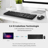 Spar King-TOPELEK Tastatur Maus Set Kabellos 2.4GHz QWERTZ Deutsches Layout Laptop Desktop