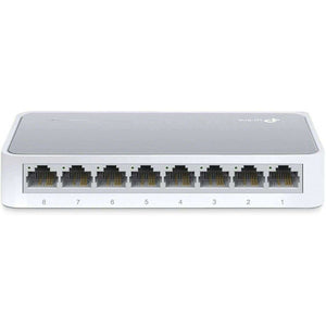 Spar King-TP-Link TL-SF1008D 8-Port Fast Ethernet Netzwerk Lan Switch lüfterlos weiß