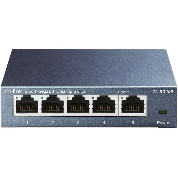 Spar King-TP-Link TL-SG105 5-Port Gigabit Netzwerk Switch RJ-45 Ports Metallgehäuse blau
