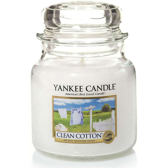 Spar King-Yankee Candle Clean Cotton Kerze im Glas Paraffinwachs Duftkerze Deko 411 g
