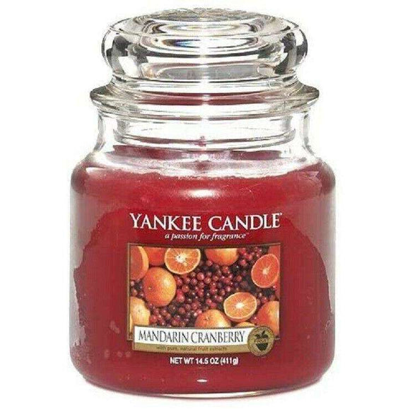 Spar King-Yankee Candle Mandarin Cranberry Kerze im Glas Paraffinwachs Duftkerze 411 g
